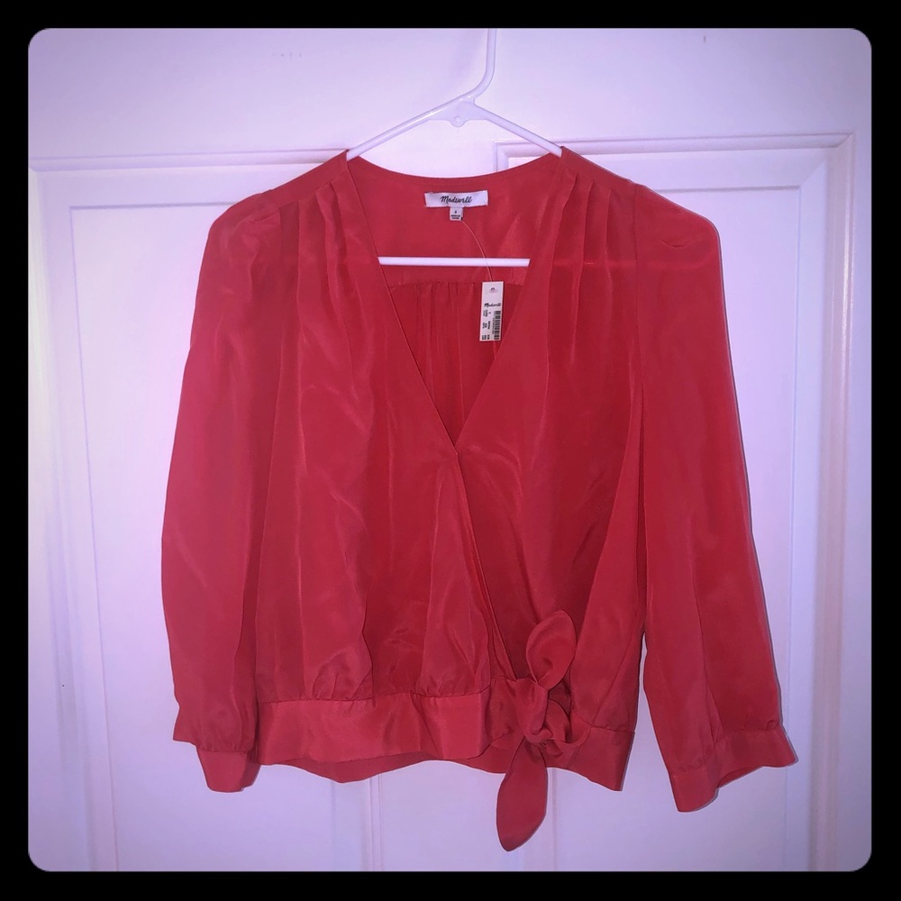 Madewell silk wrap top